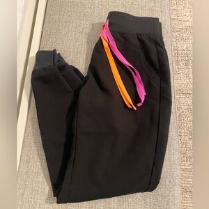 Figs Black Zamoras with sorbet double drawstrings XSR EUC